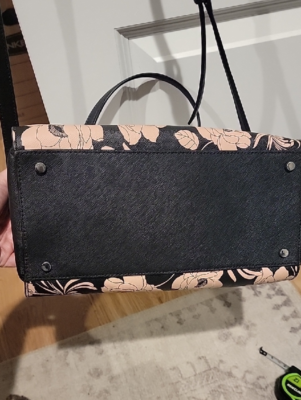 kate spade Black & Pink Floral Dome Satchel with Black Wallet - Picture 6 of 17